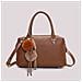 borsa a bauletto con dettaglio appeso CUOIO - Foto miniatura 1