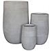 Vasi Per Piante Rotondi Da Interno Ed Esterno Set Da 3 Dimensioni Moderni Vaso Di Design In Resina Colore Taupe, G. 47x47x75 / m. 34x34x54 / p. 24x24x39 - Foto miniatura 1