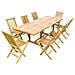Set Di Mobili Da Giardino In Teak Massiccio Per 8-10 Persone - Tavolo Rettangolare + 8 Sedie Kajang - Foto miniatura 8