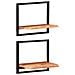 Mensole Parete 2 Pz 40x24x35 Cm Legno Massello Acacia E Acciaio - Foto miniatura 1