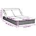 Lettino Doppio Tetto Pieghevole Nero 213x118x97 cm Polyrattan - Foto miniatura 3