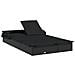 Lettino Doppio Tetto Pieghevole Nero 213x118x97 cm Polyrattan - Foto miniatura 4