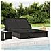 Lettino Doppio Tetto Pieghevole Nero 213x118x97 cm Polyrattan - Foto miniatura 8