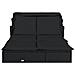 Lettino Doppio Tetto Pieghevole Nero 213x118x97 cm Polyrattan - Foto miniatura 9