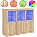 Credenze Con Luci Led 3 Pz Rovere Sonoma In Legno Multistrato - Foto miniatura 2