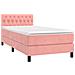 Letto A Molle Con Materasso E Led Rosa 90x200 Cm In Velluto - Foto miniatura 2