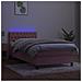 Letto A Molle Con Materasso E Led Rosa 90x200 Cm In Velluto - Foto miniatura 3