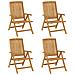 Sedie da Giardino Reclinabili con Cuscini 4 pz in Legno di Teak - Foto miniatura 6