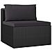 Lusso Casadino -  Set Divani Da Giardino 9 Pz Con Cuscini In Polyrattan Nero - Foto miniatura 5