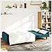 Divano Letto a 2 Posti Blu in Velluto - Foto miniatura 3