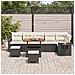 Set Divano Giardino  9 Pezzi con Cuscini Nero Rattan Polietilene Acacia, Set Pranzo Giardino  3 Pezzi con Cuscini Nero Rattan Polietilene Acacia - Foto miniatura 3