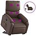 Poltrona Alzapersona Elettrica Reclinabile Marrone Similpelle - Foto miniatura 1
