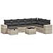 Set Divano da Giardino 9pz con Cuscini Grigio Chiaro Polyrattan - Foto miniatura 1