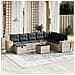 Set Divano da Giardino 9pz con Cuscini Grigio Chiaro Polyrattan - Foto miniatura 2