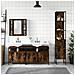 Set Mobili da Bagno 4 pz Rovere Fumo in Legno Multistrato - Foto miniatura 3