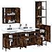 Set Mobili da Bagno 4 pz Rovere Fumo in Legno Multistrato - Foto miniatura 4