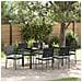 Set da Pranzo per Giardino 7 pcs Nero Poly Rattan - Foto miniatura 2