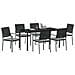 Set da Pranzo per Giardino 7 pcs Nero Poly Rattan - Foto miniatura 3