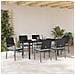Set da Pranzo per Giardino 7 pcs Nero Poly Rattan - Foto miniatura 4