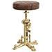 Sgabello In Metallo E Pelle Marrone 38x38x56h - Foto miniatura 1