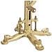 Sgabello In Metallo E Pelle Marrone 38x38x56h - Foto miniatura 4
