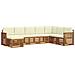 Set divani 8 pcs Naturale e Crema Legno di Acacia Massello - Foto miniatura 1
