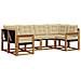 Set di divani da esterno con cuscino 6 pcs Naturale e Beige - Foto miniatura 1
