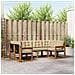 Set di divani da esterno con cuscino 6 pcs Naturale e Beige - Foto miniatura 2
