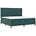 Letto a molle con strisce LED Verde Scuro 200 x 200 cm Velluto - Foto miniatura 1