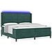 Letto a molle con strisce LED Verde Scuro 200 x 200 cm Velluto - Foto miniatura 7