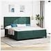 Letto a molle con strisce LED Verde Scuro 200 x 200 cm Velluto - Foto miniatura 10