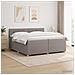 Letto box spring con materasso Tortora 200 x 200 cm Tessuto - Foto miniatura 4