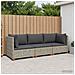 3 pz Set Lounge in Rattan con Cuscini GENDT Rattan naturale - Foto miniatura 4