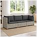 3 pz Set Lounge in Rattan con Cuscini GENDT Rattan naturale - Foto miniatura 8
