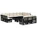 Set Divano da Giardino 14 pz Nero e Bianco Crema polyrattan - Foto miniatura 1