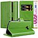 Custodia Compatibile Con Htc One M10 In Verde Erbe - Coperchio Protettiva Con Chiusura Magnetica, Funzione Stand E Tasca Per Le Carte - Foto miniatura 3