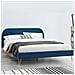 Phoenix Struttura Letto In Velluto Blu E Ottone 140x190 Cm - Foto miniatura 5