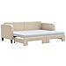 Divano Letto Estraibile Con Materassi Crema 80x200 Cm Tessuto - Foto miniatura 1
