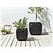 Set Di 2 Vasi Per Piante Berberis Rattan Sintetico 34/45 Cm Nero - Foto miniatura 1