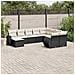 Set Divani Da Giardino 10pz Con Cuscini In Polyrattan Nero - Foto miniatura 2