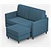 Divano Karay 2 Posti Medio (due Sedute Da 70cm) + Pouf Misure Esterne L. 158 P. 145 Colore Avio - Foto miniatura 1