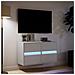 Mobili TV a Parete con Luci LED 2pz Bianchi 40x30x40 cm - Foto miniatura 4