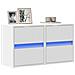 Mobili TV a Parete con Luci LED 2pz Bianchi 40x30x40 cm - Foto miniatura 6