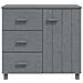 Lusso Casadino -  Credenza Hamar Grigio Scuro 90x40x80 Cm Legno Massello Di Pino - Foto miniatura 2