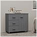 Lusso Casadino -  Credenza Hamar Grigio Scuro 90x40x80 Cm Legno Massello Di Pino - Foto miniatura 8