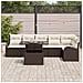 Set Divano da Giardino  7 Pezzi con Cuscini Rattan Polimerico Marrone, Divano da Giardino  2 Posti con Ripostiglio e Cuscini Rattan Polimerico Marrone - Foto miniatura 3