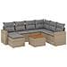 Set Divano da Giardino 8 pz con Cuscini Beige in Polyrattan - Foto miniatura 1