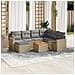 Set Divano da Giardino 8 pz con Cuscini Beige in Polyrattan - Foto miniatura 2