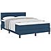 Letto a Molle Box con Materasso Blu 140x200 cm Tessuto - Foto miniatura 1