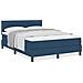 Letto a Molle Box con Materasso Blu 140x200 cm Tessuto - Foto miniatura 4